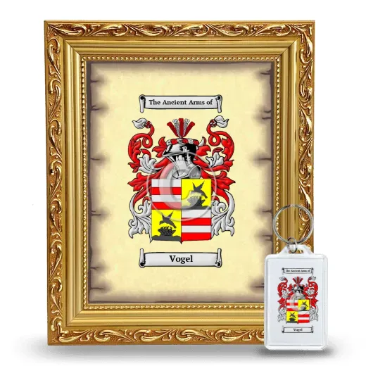 Vogel Framed Coat of Arms and Keychain - Gold