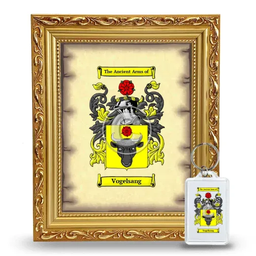 Vogelsang Framed Coat of Arms and Keychain - Gold
