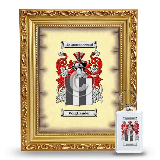 Voigtlander Framed Coat of Arms and Keychain - Gold
