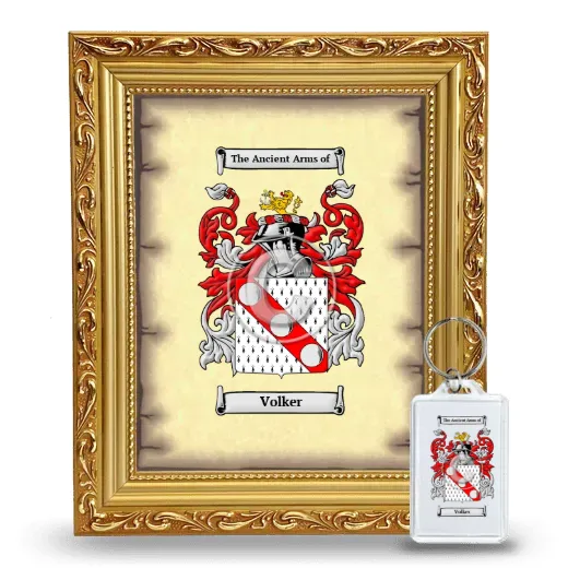 Volker Framed Coat of Arms and Keychain - Gold