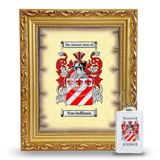 Von hoffman Framed Coat of Arms and Keychain - Gold