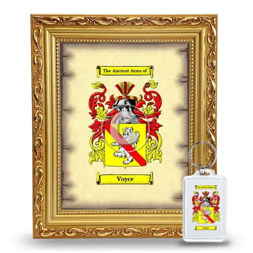Voyce Framed Coat of Arms and Keychain - Gold