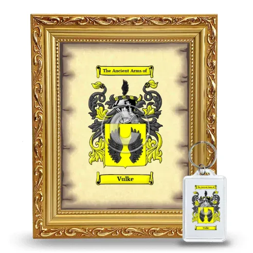 Vulke Framed Coat of Arms and Keychain - Gold