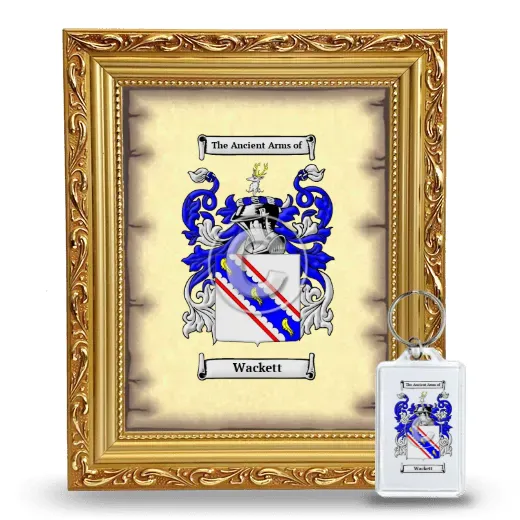 Wackett Framed Coat of Arms and Keychain - Gold