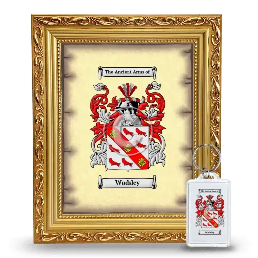 Wadsley Framed Coat of Arms and Keychain - Gold