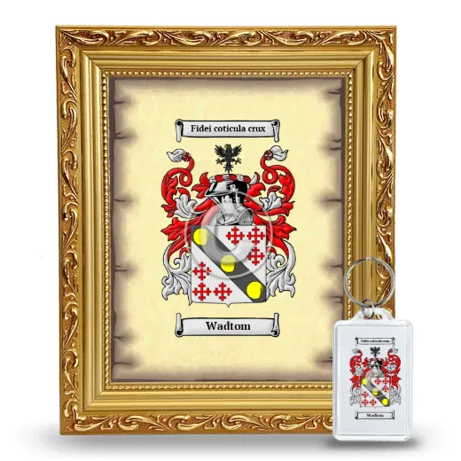 Wadtom Framed Coat of Arms and Keychain - Gold