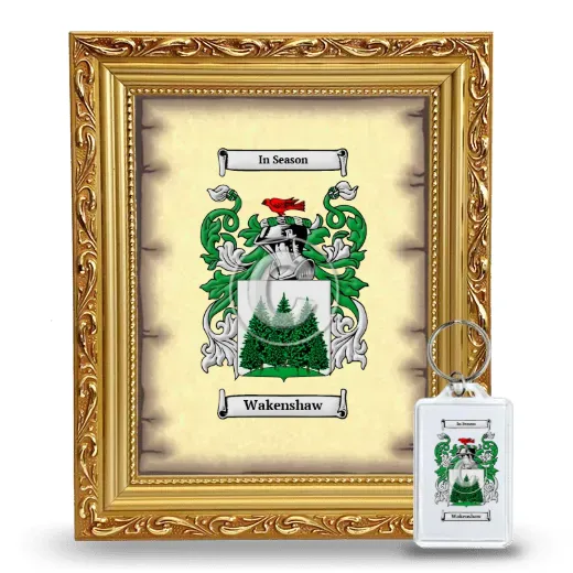 Wakenshaw Framed Coat of Arms and Keychain - Gold