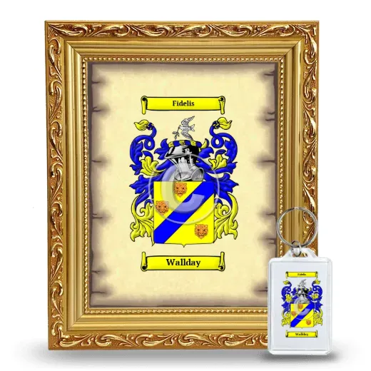 Wallday Framed Coat of Arms and Keychain - Gold