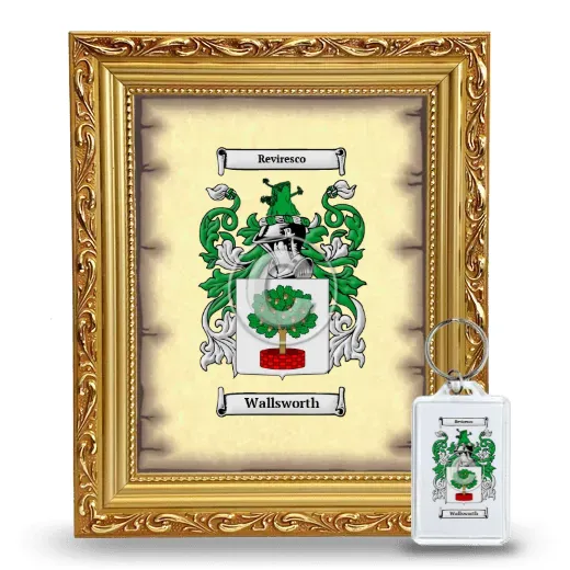 Wallsworth Framed Coat of Arms and Keychain - Gold