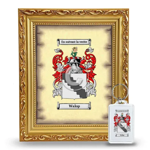 Walop Framed Coat of Arms and Keychain - Gold