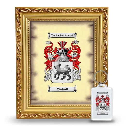Walsall Framed Coat of Arms and Keychain - Gold