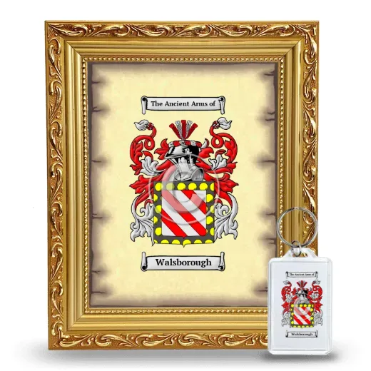 Walsborough Framed Coat of Arms and Keychain - Gold