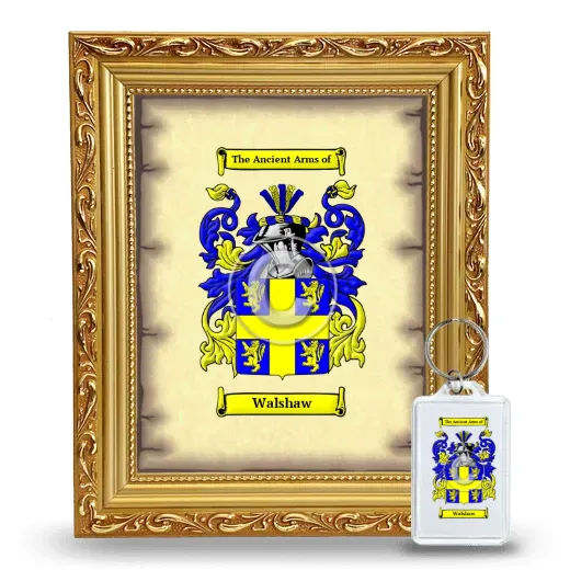 Walshaw Framed Coat of Arms and Keychain - Gold