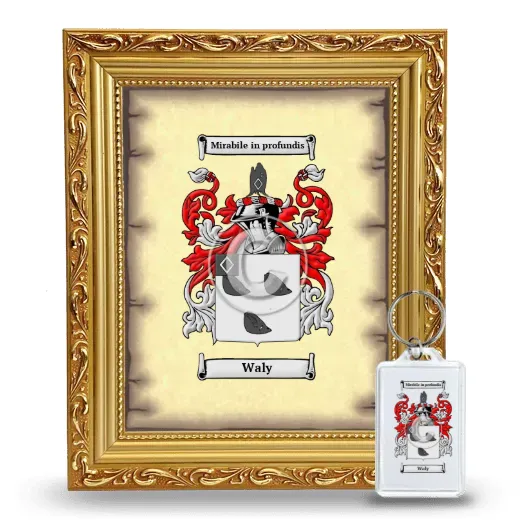 Waly Framed Coat of Arms and Keychain - Gold