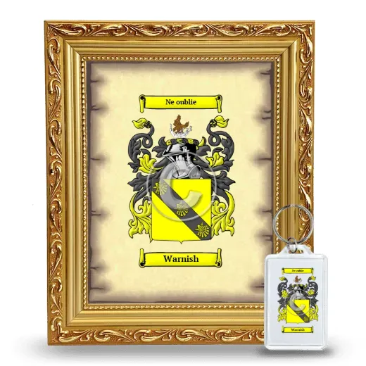 Warnish Framed Coat of Arms and Keychain - Gold