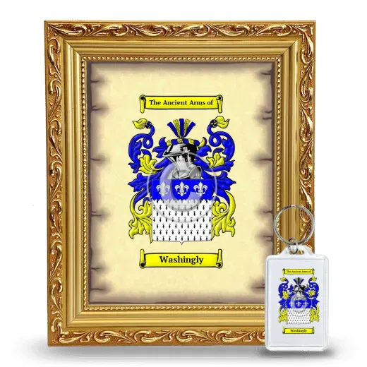 Washingly Framed Coat of Arms and Keychain - Gold