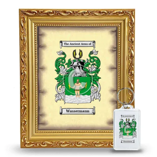 Wassermann Framed Coat of Arms and Keychain - Gold