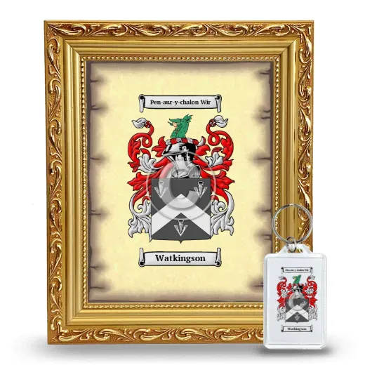 Watkingson Framed Coat of Arms and Keychain - Gold