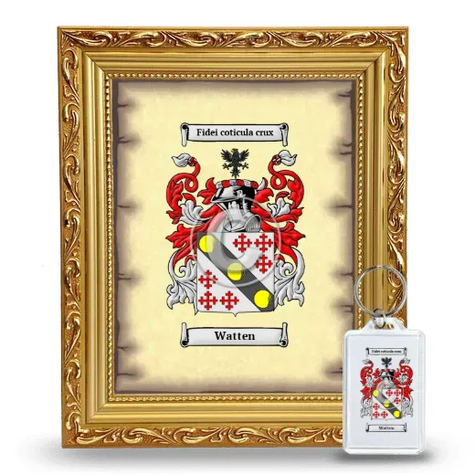 Watten Framed Coat of Arms and Keychain - Gold