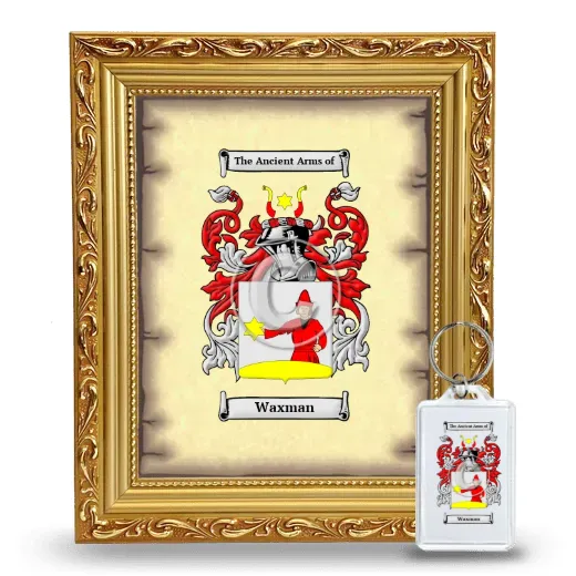 Waxman Framed Coat of Arms and Keychain - Gold