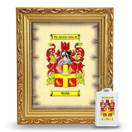 Webb Framed Coat of Arms and Keychain - Gold
