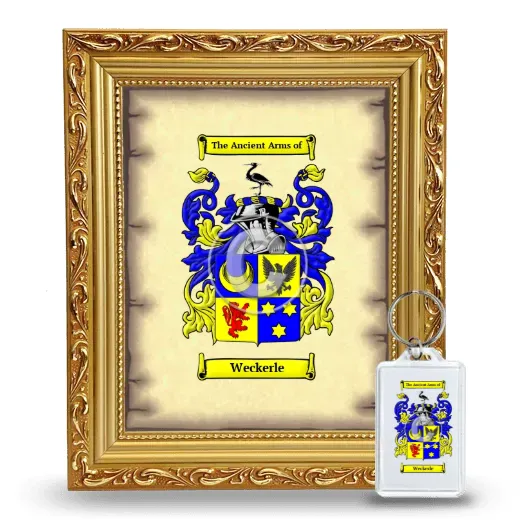 Weckerle Framed Coat of Arms and Keychain - Gold