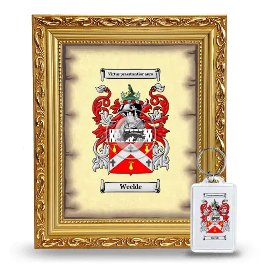 Weelde Framed Coat of Arms and Keychain - Gold