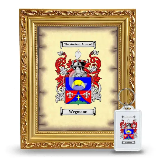 Wegmann Framed Coat of Arms and Keychain - Gold