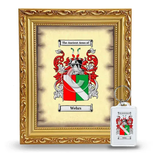 Wehrs Framed Coat of Arms and Keychain - Gold