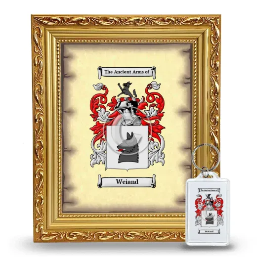 Weiand Framed Coat of Arms and Keychain - Gold
