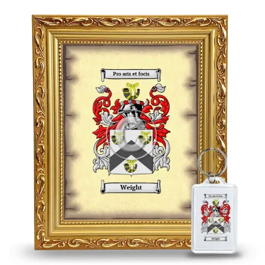 Weight Framed Coat of Arms and Keychain - Gold
