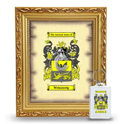 Weinzweig Framed Coat of Arms and Keychain - Gold