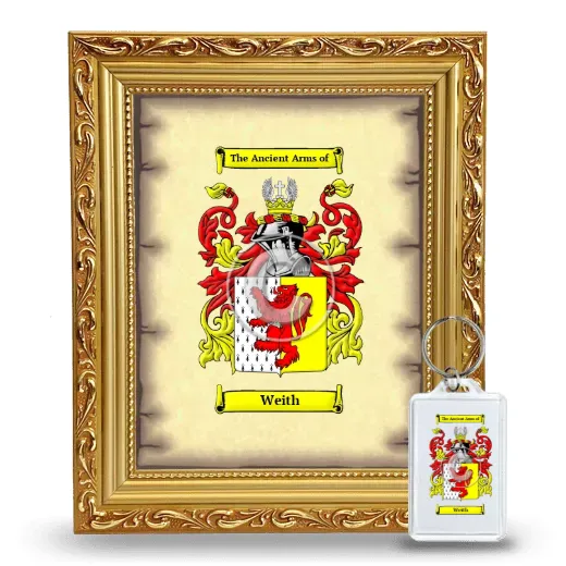 Weith Framed Coat of Arms and Keychain - Gold