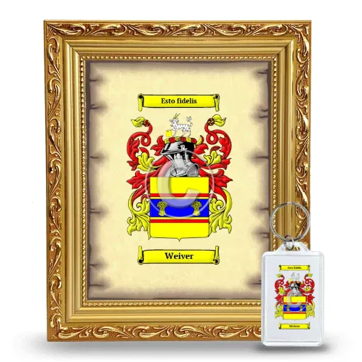 Weiver Framed Coat of Arms and Keychain - Gold