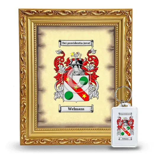 Welmans Framed Coat of Arms and Keychain - Gold