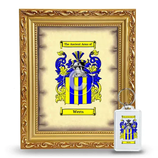 Werts Framed Coat of Arms and Keychain - Gold