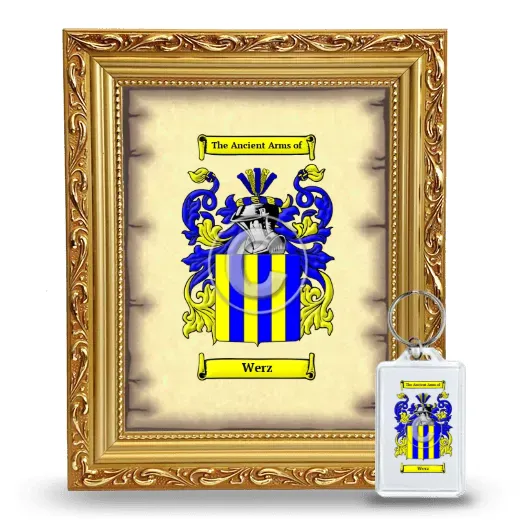 Werz Framed Coat of Arms and Keychain - Gold