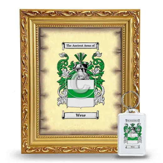 Wese Framed Coat of Arms and Keychain - Gold