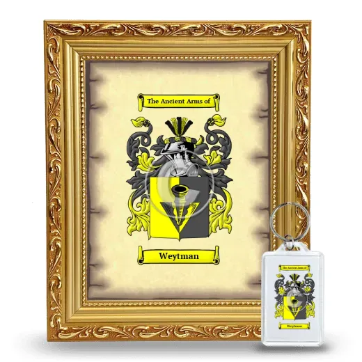 Weytman Framed Coat of Arms and Keychain - Gold