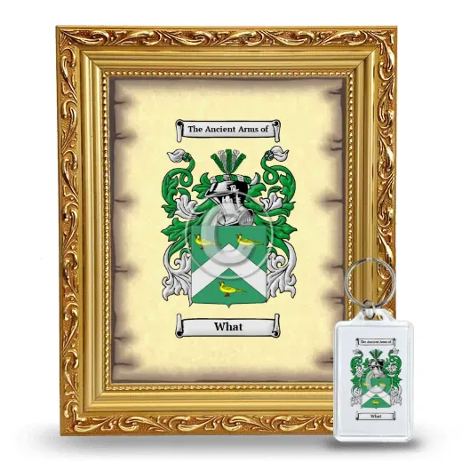 What Framed Coat of Arms and Keychain - Gold