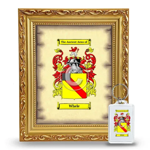 Whele Framed Coat of Arms and Keychain - Gold