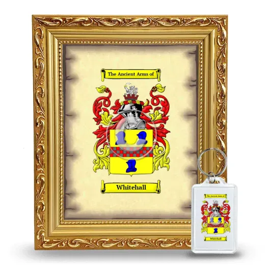 Whitehall Framed Coat of Arms and Keychain - Gold