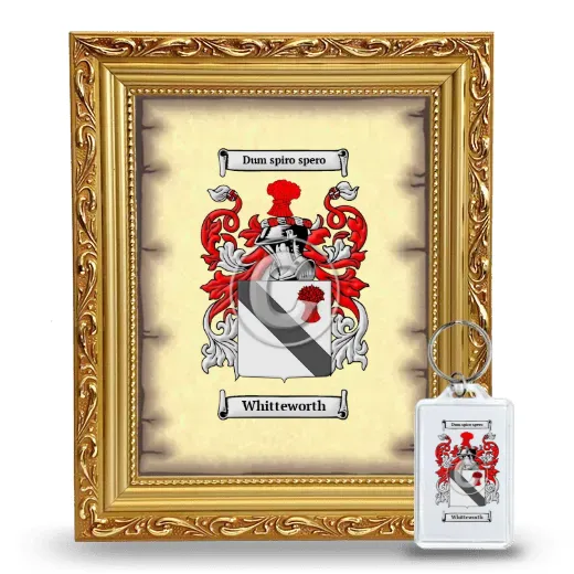 Whitteworth Framed Coat of Arms and Keychain - Gold