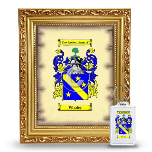 Wholey Framed Coat of Arms and Keychain - Gold