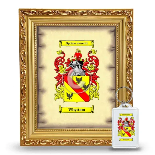 Whyttam Framed Coat of Arms and Keychain - Gold