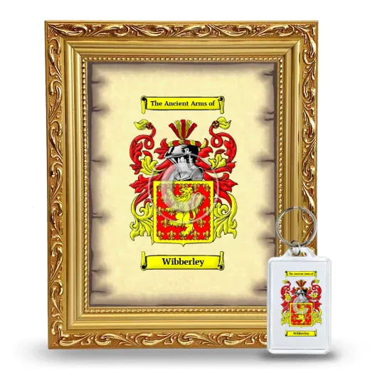 Wibberley Framed Coat of Arms and Keychain - Gold