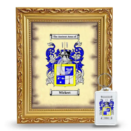 Wickert Framed Coat of Arms and Keychain - Gold