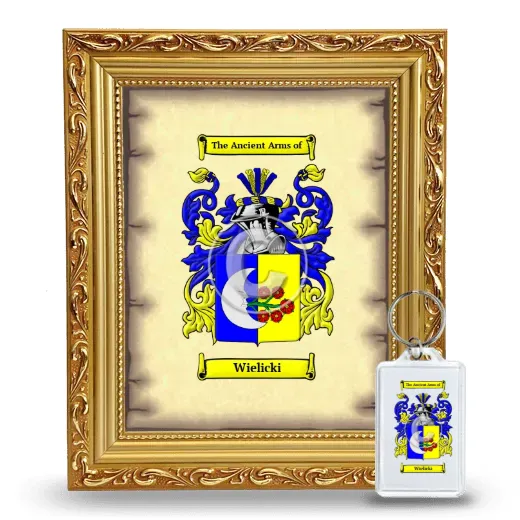 Wielicki Framed Coat of Arms and Keychain - Gold