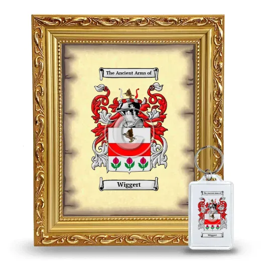 Wiggert Framed Coat of Arms and Keychain - Gold