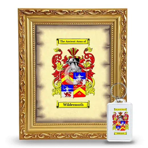 Wildermuth Framed Coat of Arms and Keychain - Gold
